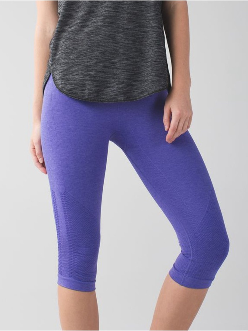 Lululemon In The Flow Crop II Heathered Iris Flower